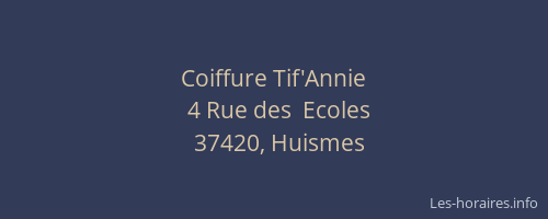 Coiffure Tif'Annie