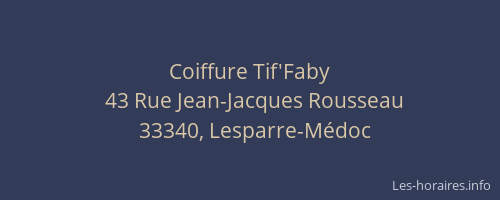 Coiffure Tif'Faby