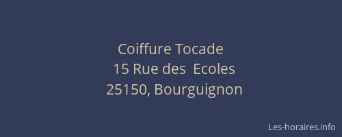 Coiffure Tocade