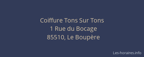 Coiffure Tons Sur Tons