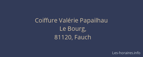 Coiffure Valérie Papailhau