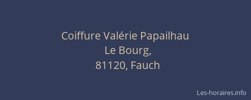 Coiffure Val&eacute;rie Papailhau