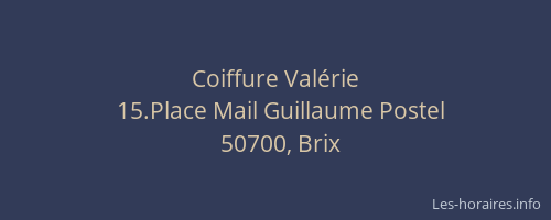 Coiffure Val&eacute;rie