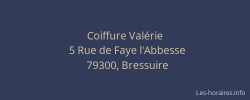 Coiffure Val&eacute;rie