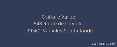 Coiffure Vallée