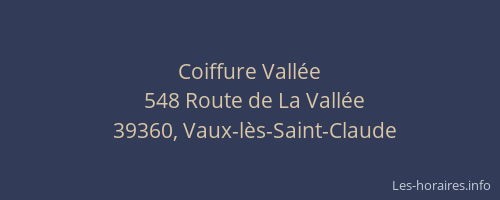 Coiffure Vall&eacute;e