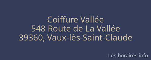 Coiffure Vallée