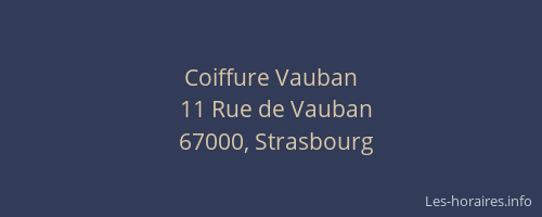 Coiffure Vauban