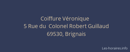 Coiffure Véronique