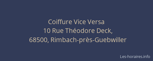 Coiffure Vice Versa