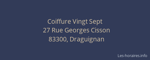 Coiffure Vingt Sept