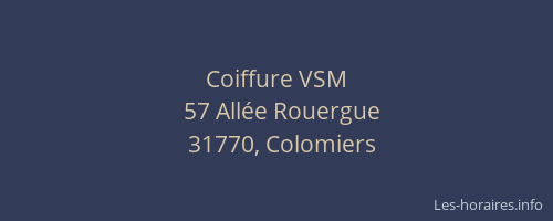 Coiffure VSM