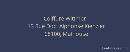 Coiffure Wittmer