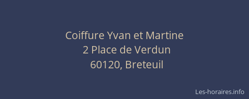 Coiffure Yvan et Martine