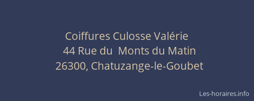 Coiffures Culosse Val&eacute;rie