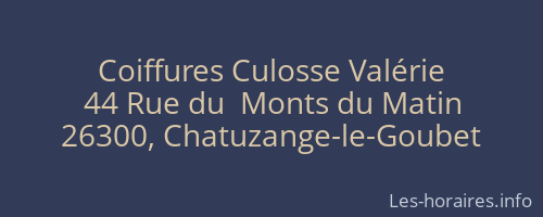 Coiffures Culosse Valérie