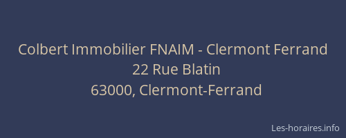 Colbert Immobilier FNAIM - Clermont Ferrand
