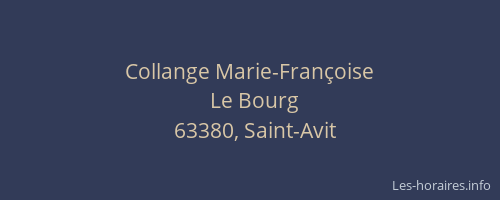 Collange Marie-Fran&ccedil;oise