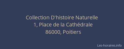 Collection D'histoire Naturelle