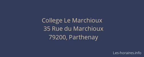 College Le Marchioux