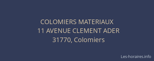 COLOMIERS MATERIAUX