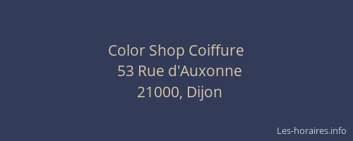 Color Shop Coiffure
