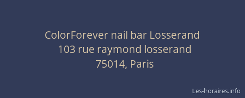 ColorForever nail bar Losserand