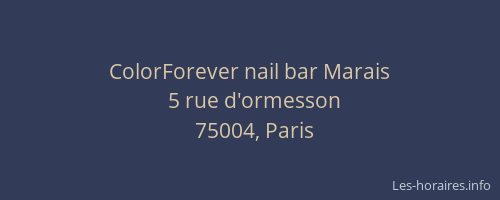 ColorForever nail bar Marais