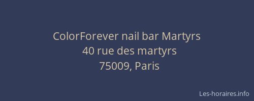 ColorForever nail bar Martyrs