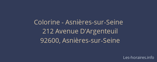 Colorine - Asnières-sur-Seine