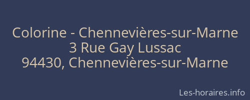 Colorine - Chennevières-sur-Marne