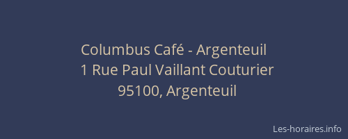 Columbus Café - Argenteuil