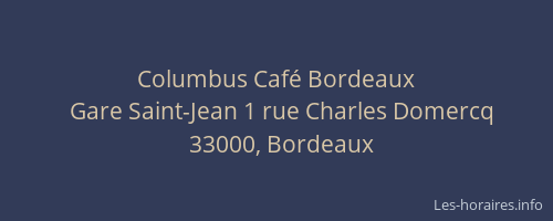 Columbus Café Bordeaux