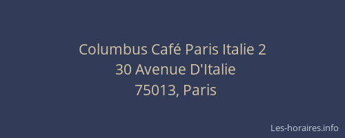 Columbus Café Paris Italie 2