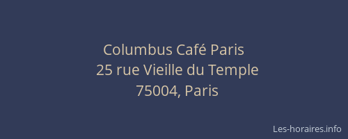 Columbus Café Paris