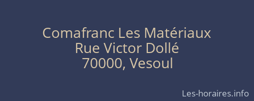 Comafranc Les Matériaux