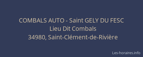 COMBALS AUTO - Saint GELY DU FESC