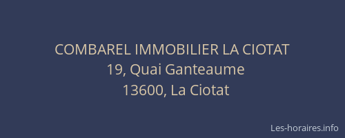 COMBAREL IMMOBILIER LA CIOTAT