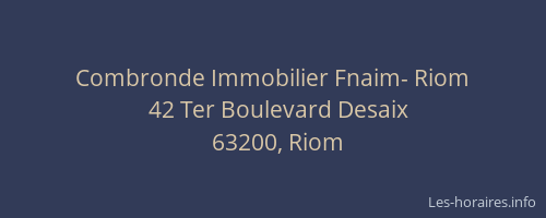 Combronde Immobilier Fnaim- Riom