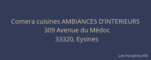 Comera cuisines AMBIANCES D’INTERIEURS