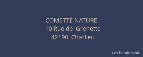 COMETTE NATURE
