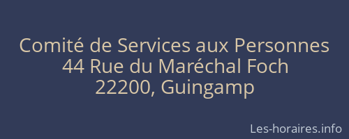 Comité de Services aux Personnes