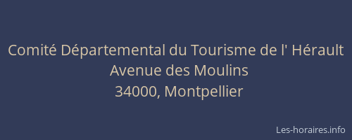 Comité Départemental du Tourisme de l' Hérault