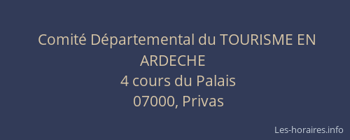 Comité Départemental du TOURISME EN ARDECHE