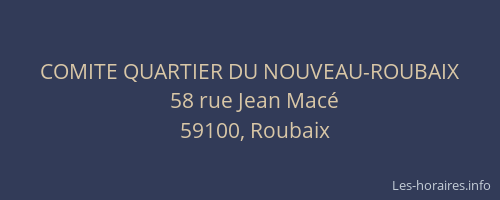 COMITE QUARTIER DU NOUVEAU-ROUBAIX
