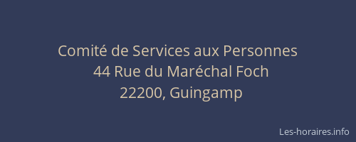 Comit&eacute; de Services aux Personnes