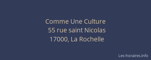 Comme Une Culture