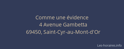 Comme une évidence