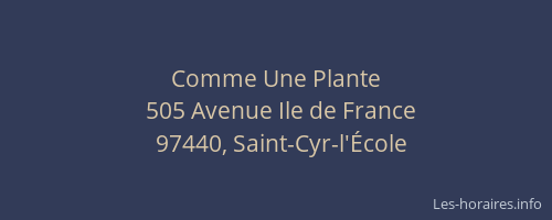 Comme Une Plante
