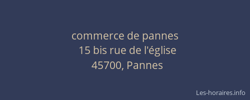 commerce de pannes